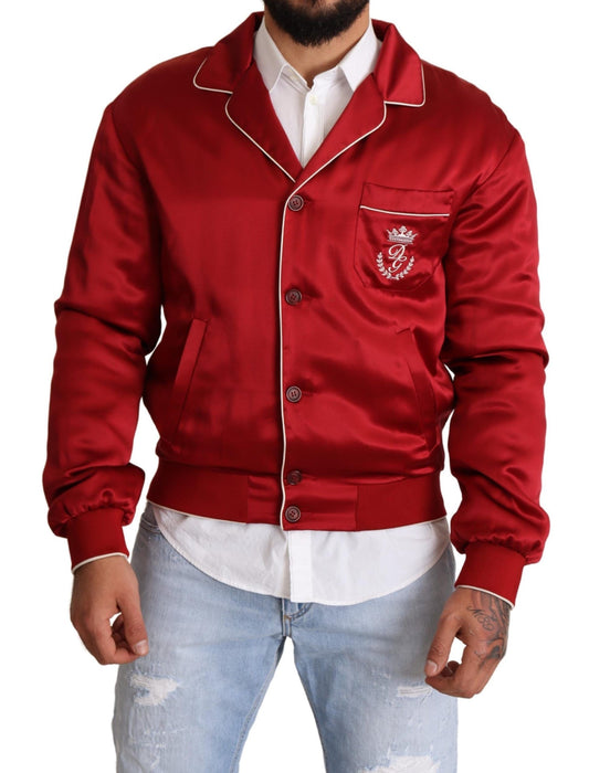 Dolce &amp; Gabbana Somptueuse veste bomber en soie rouge