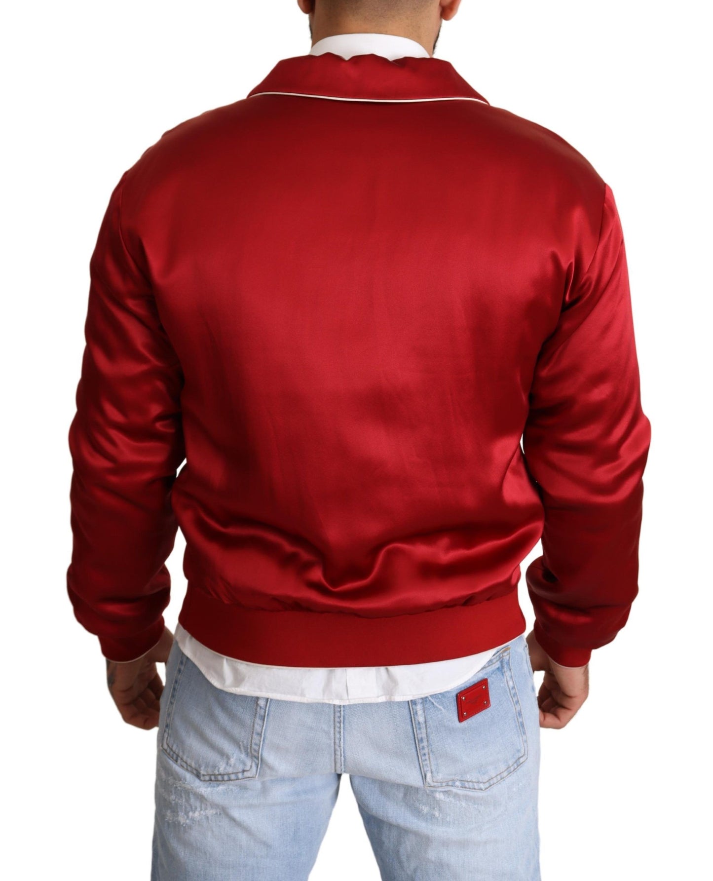 Dolce &amp; Gabbana Somptueuse veste bomber en soie rouge