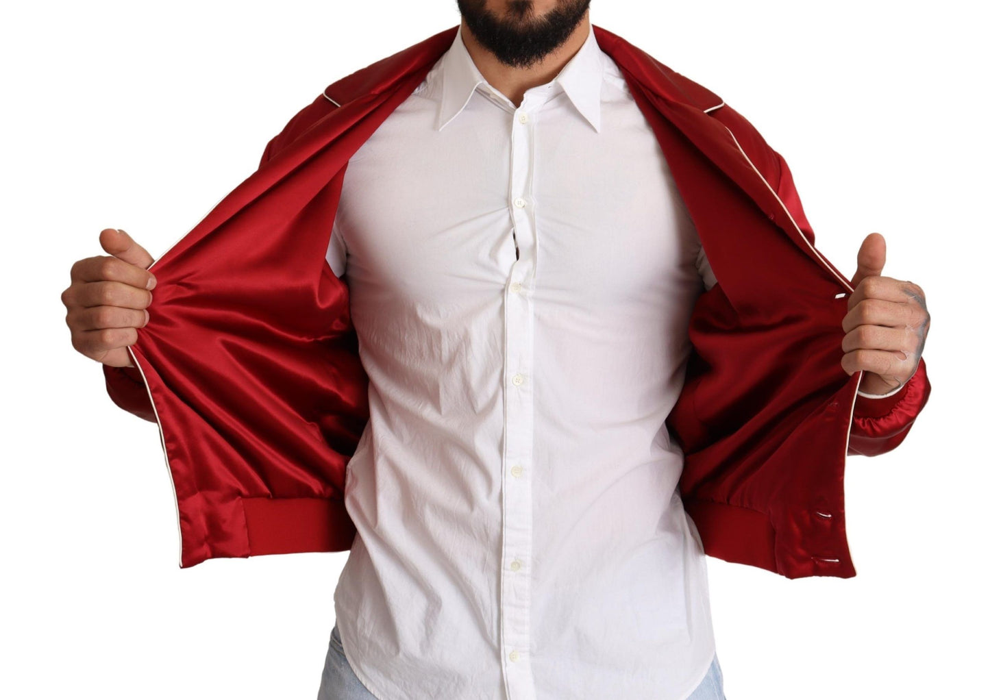 Dolce &amp; Gabbana Somptueuse veste bomber en soie rouge