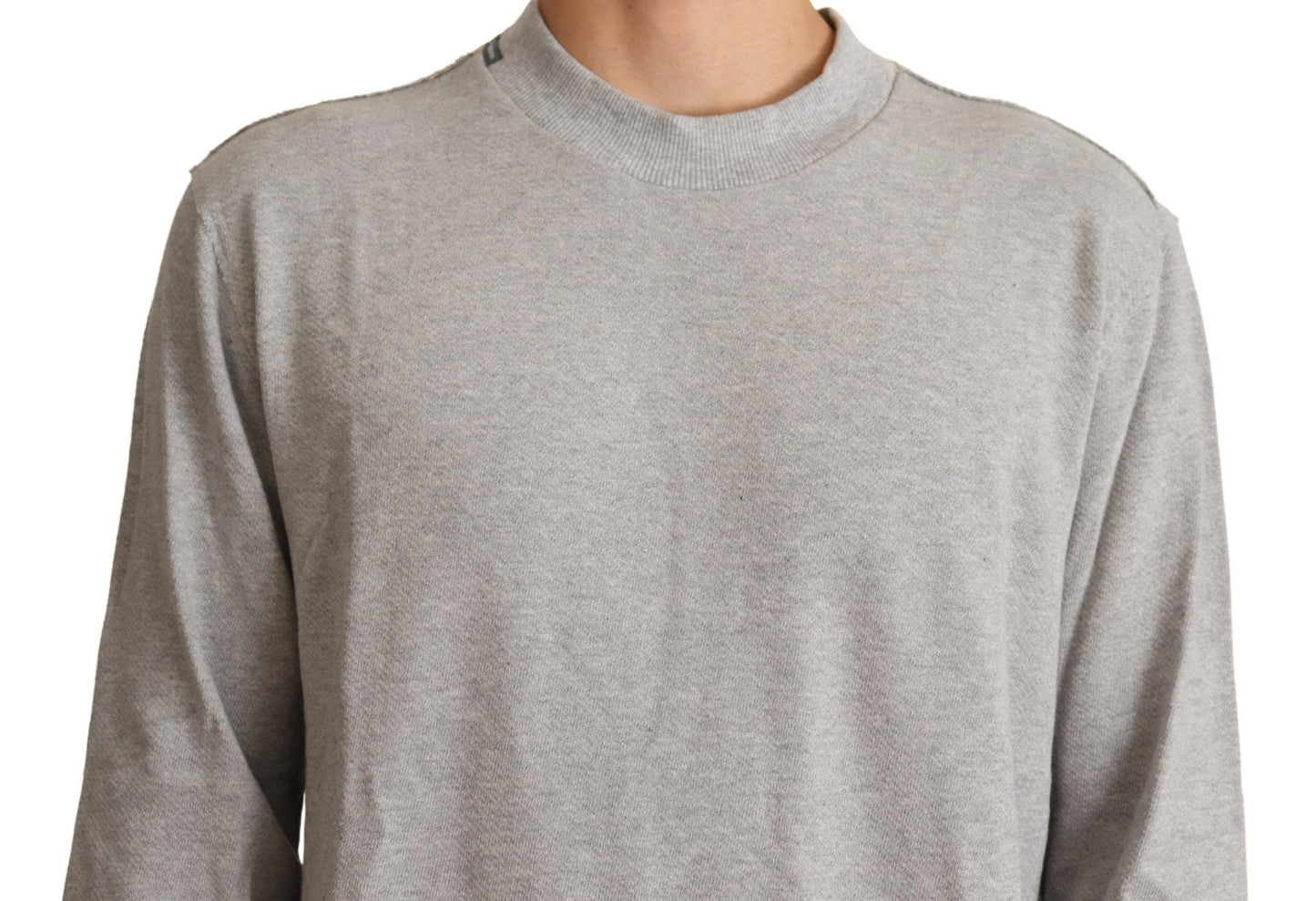 Dolce &amp; Gabbana Gray Cotton Crewneck Pullover Sweater