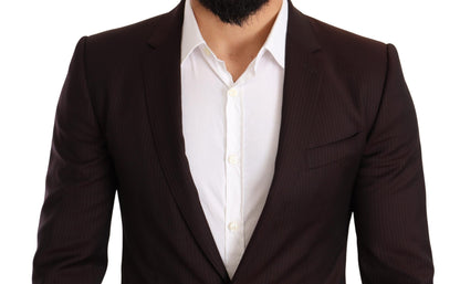 Costume Martini élégant à rayures bordeaux Dolce &amp; Gabbana
