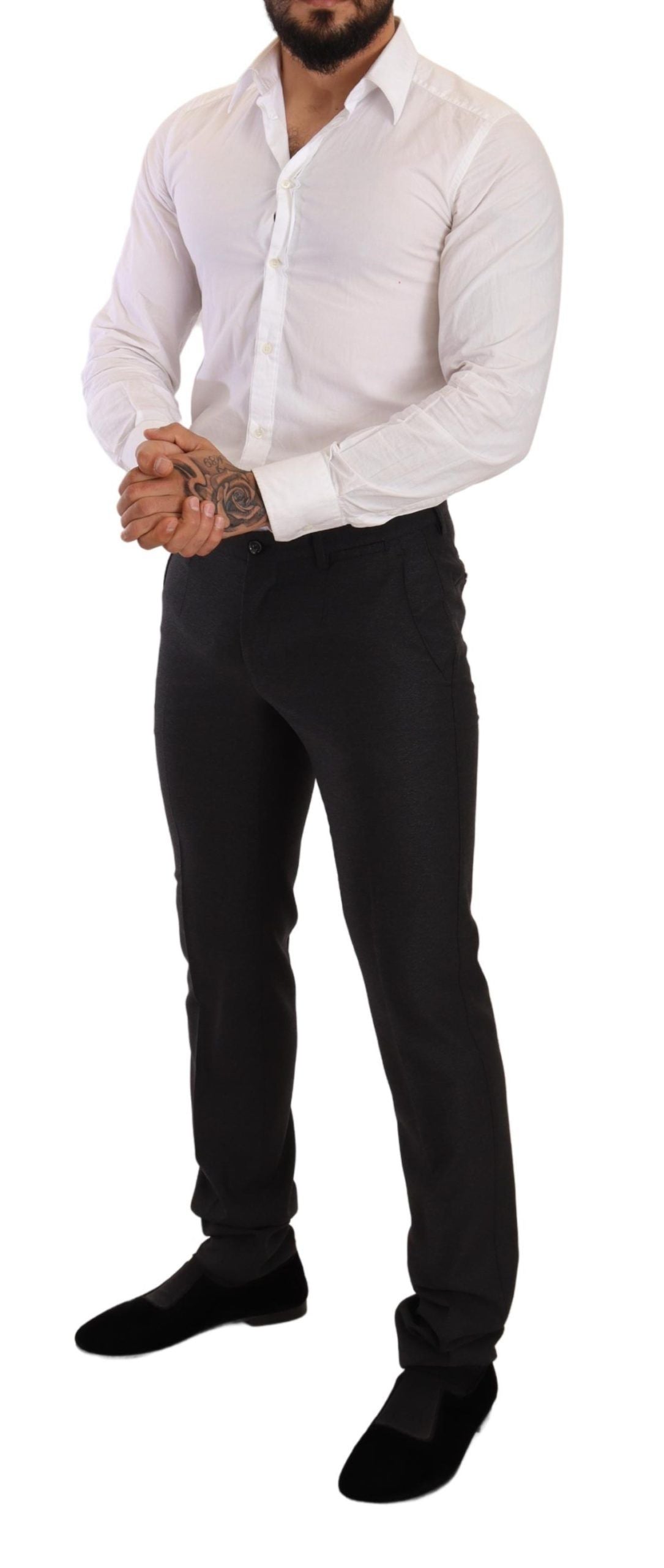 Dolce &amp; Gabbana Gray Wool MARTINI Slim Fit Set Suit