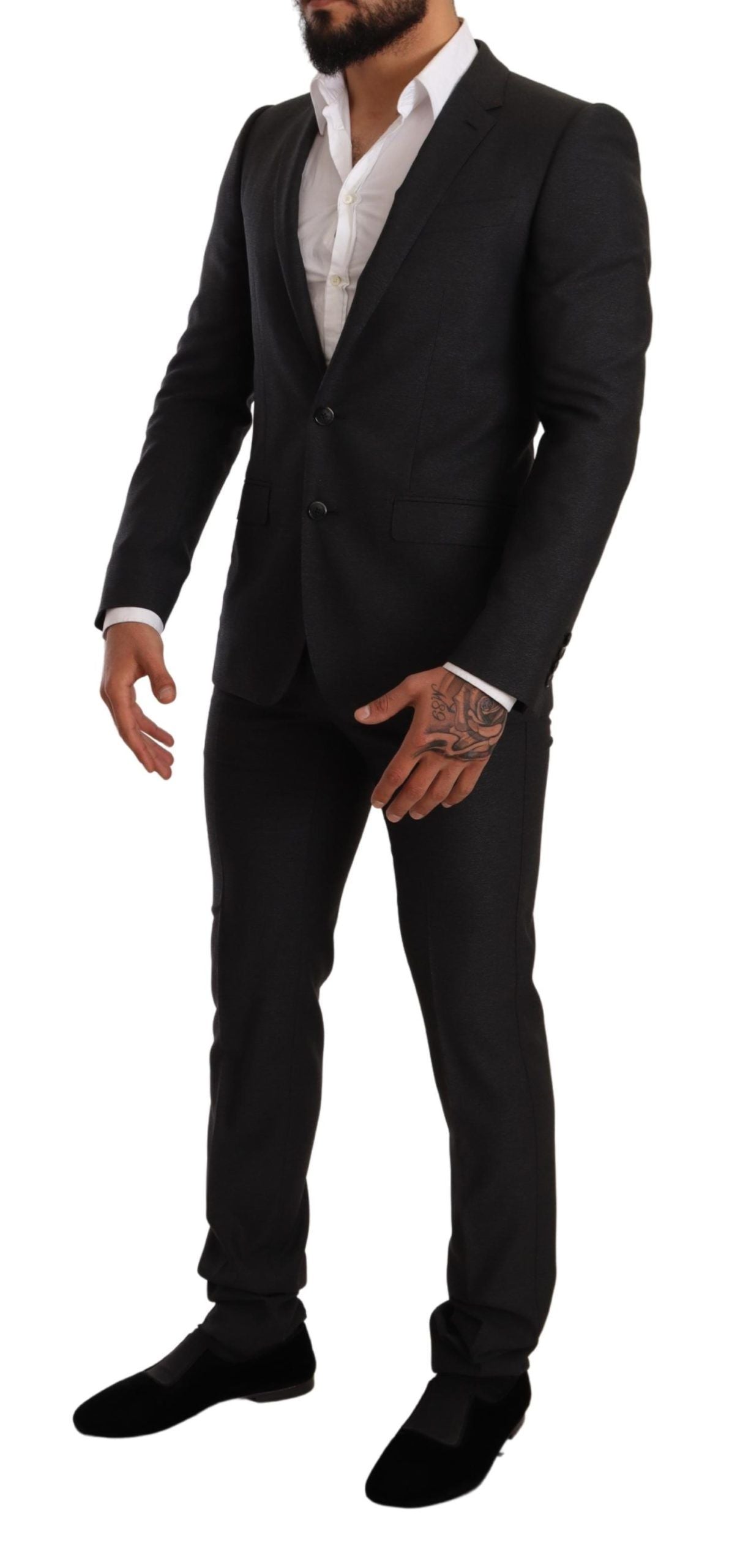 Dolce &amp; Gabbana Gray Wool MARTINI Slim Fit Set Suit