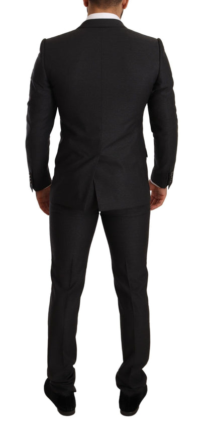 Dolce &amp; Gabbana Gray Wool MARTINI Slim Fit Set Suit
