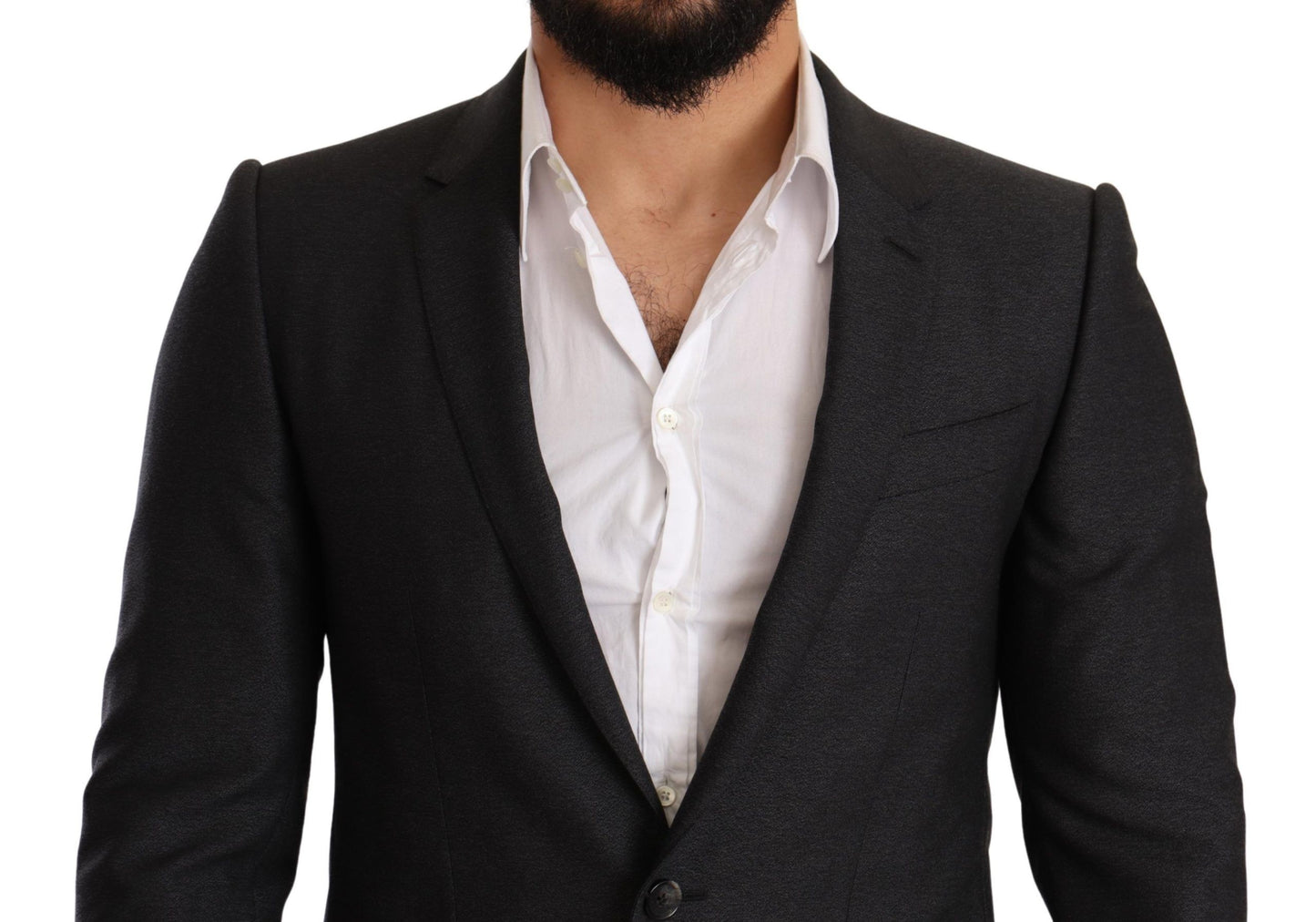 Dolce &amp; Gabbana Gray Wool MARTINI Slim Fit Set Suit