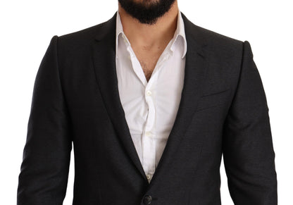 Dolce &amp; Gabbana Gray Wool MARTINI Slim Fit Set Suit