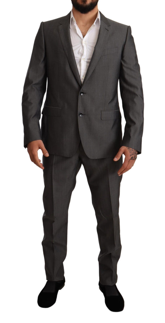 Costume élégant Martini en laine et soie coupe slim Dolce &amp; Gabbana