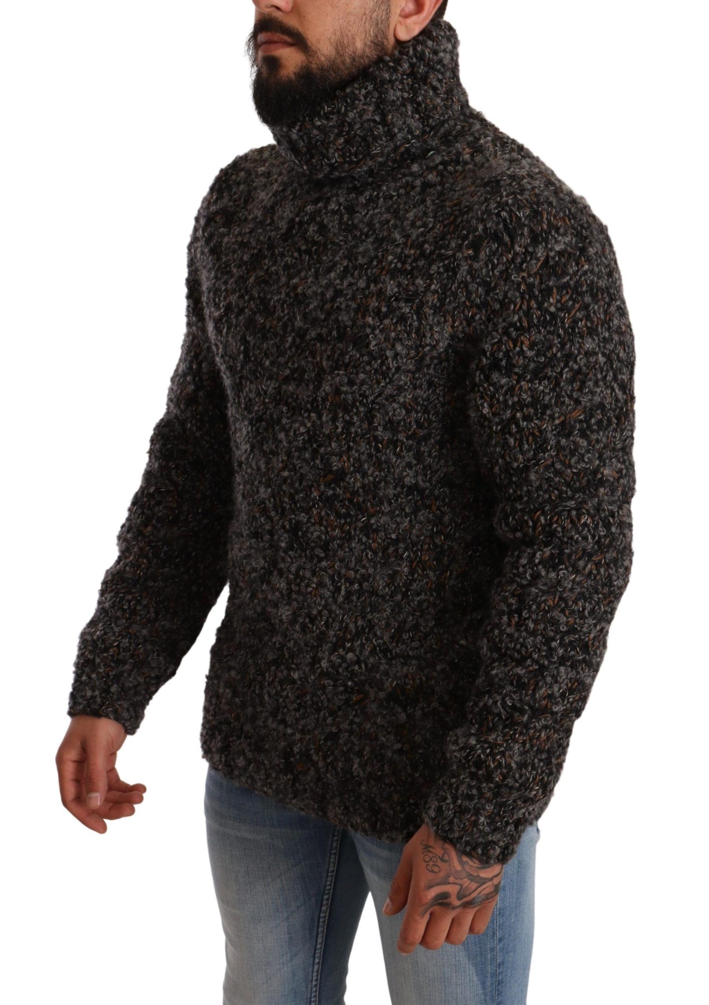 Dolce &amp; Gabbana Gray Wool Blend Turtleneck Pullover Sweater