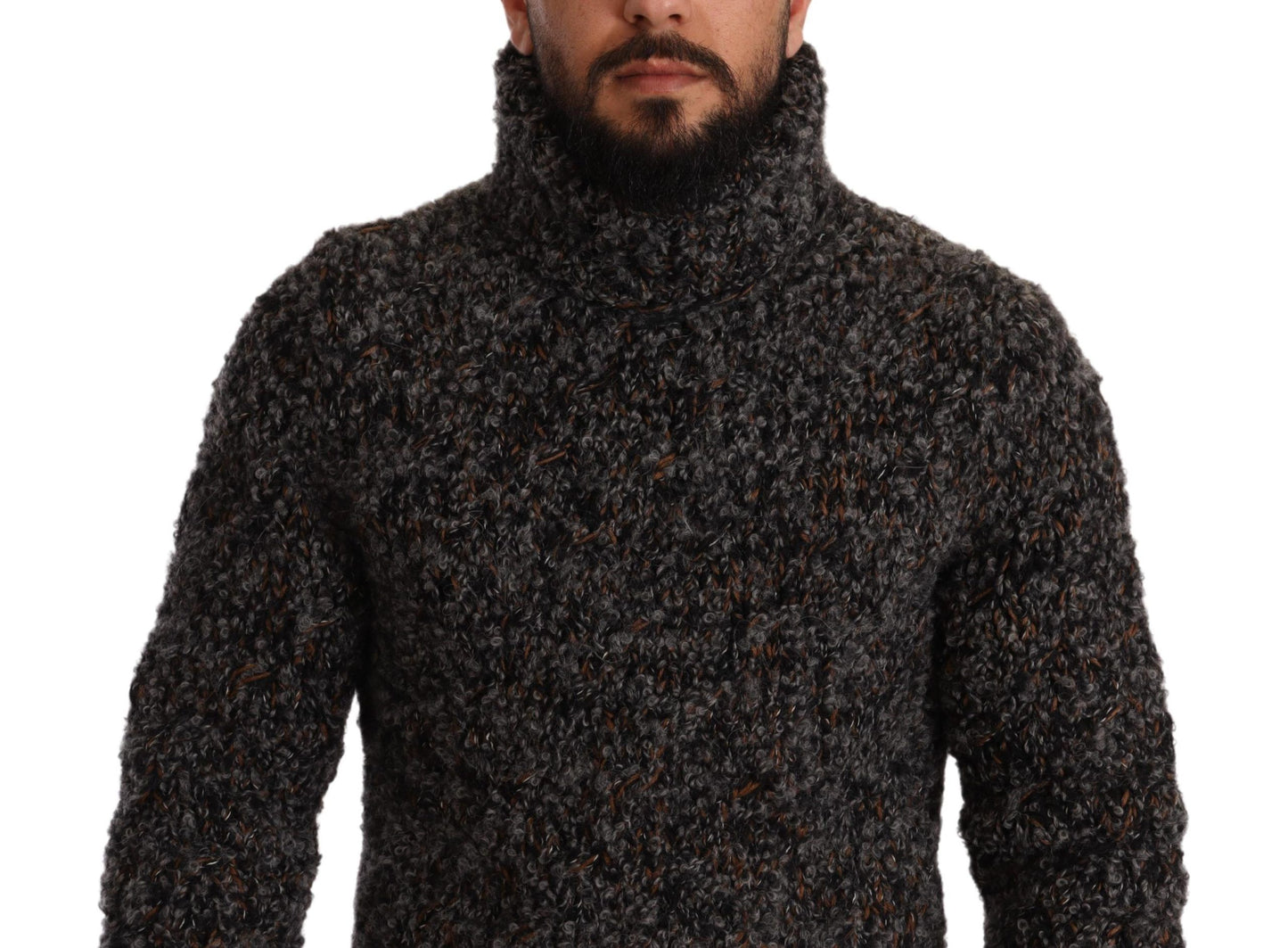 Dolce &amp; Gabbana Gray Wool Blend Turtleneck Pullover Sweater