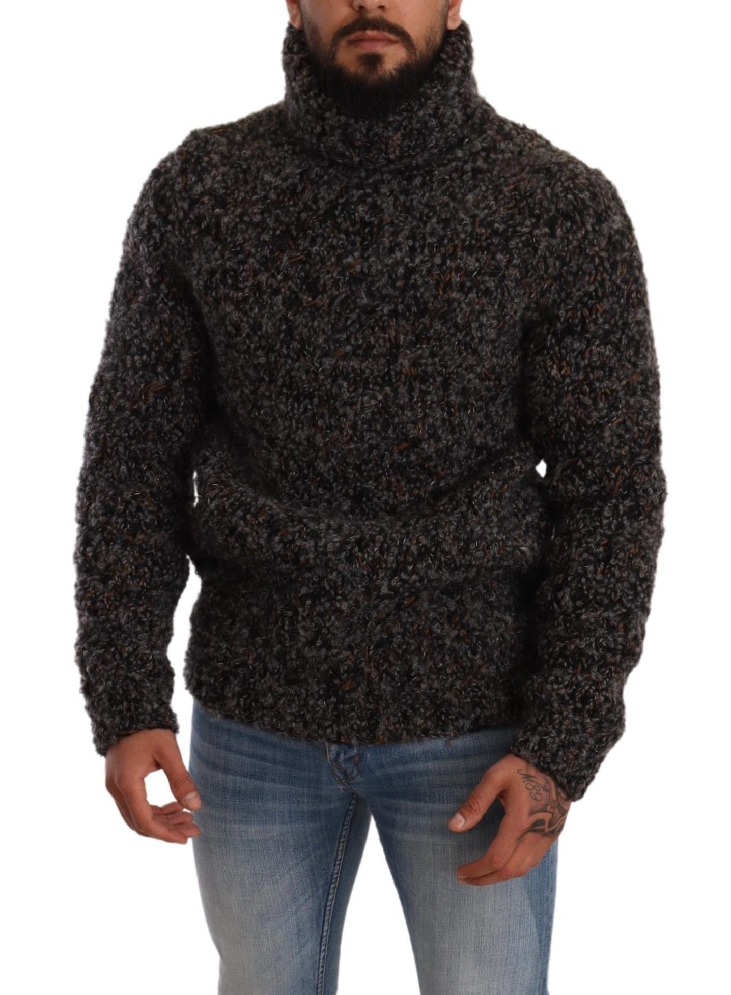 Dolce &amp; Gabbana Gray Wool Blend Turtleneck Pullover Sweater
