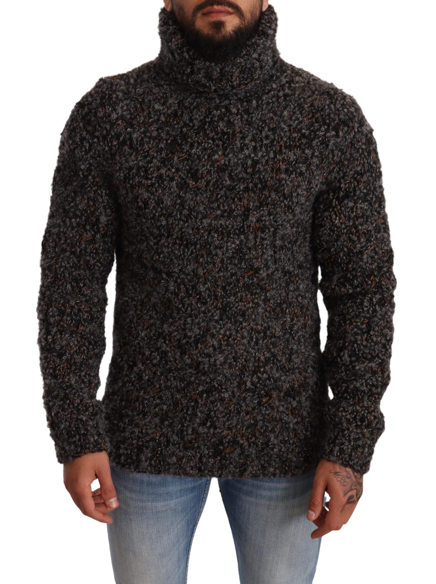 Dolce &amp; Gabbana Gray Wool Blend Turtleneck Pullover Sweater