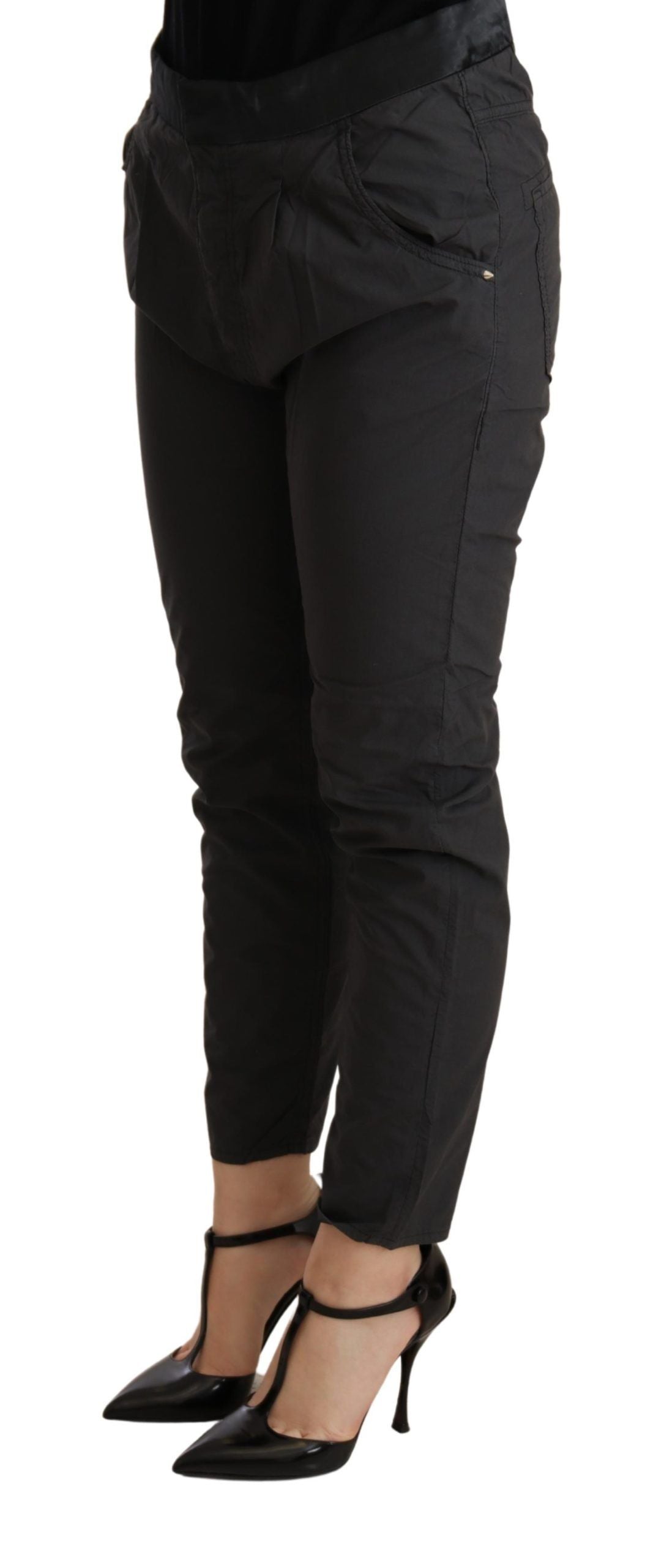 CYCLE Gray Mid Waist Slim Fit Skinny Cotton Trouser by CYCLE