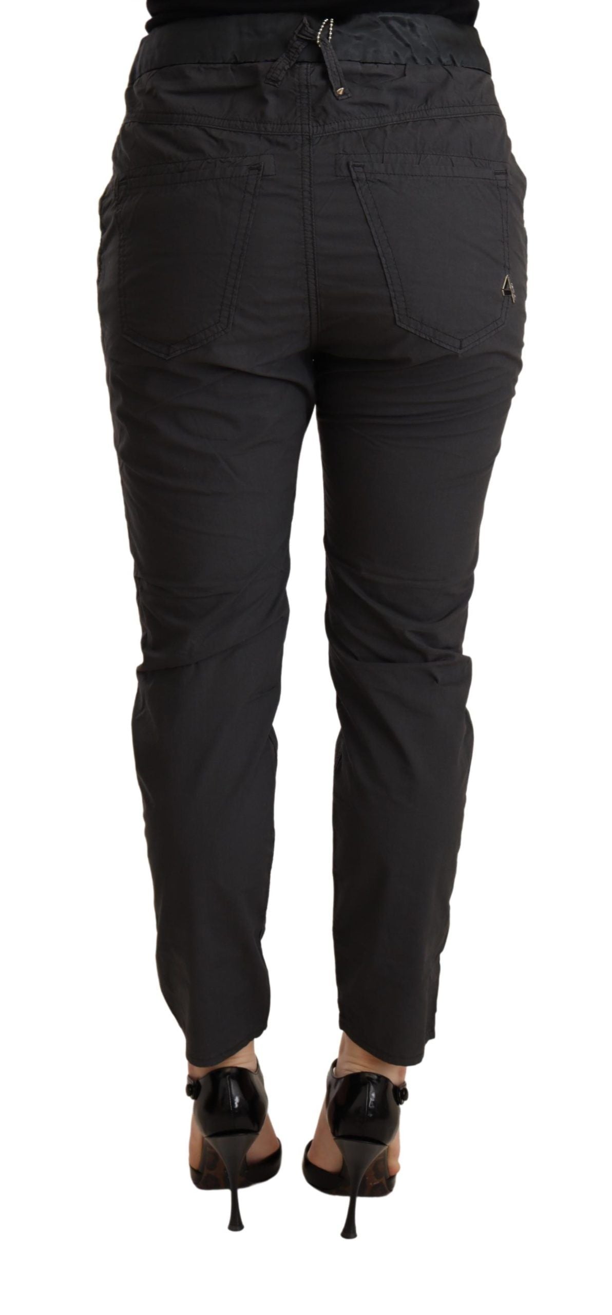 CYCLE Gray Mid Waist Slim Fit Skinny Cotton Trouser by CYCLE
