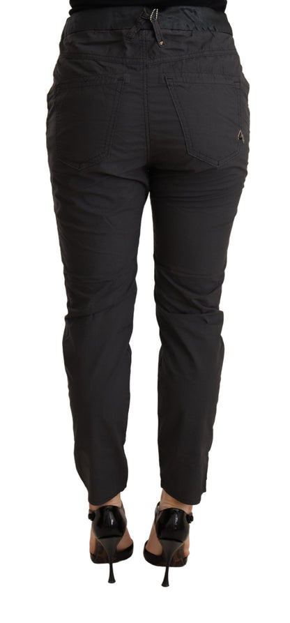 CYCLE Gray Mid Waist Slim Fit Skinny Cotton Trouser by CYCLE