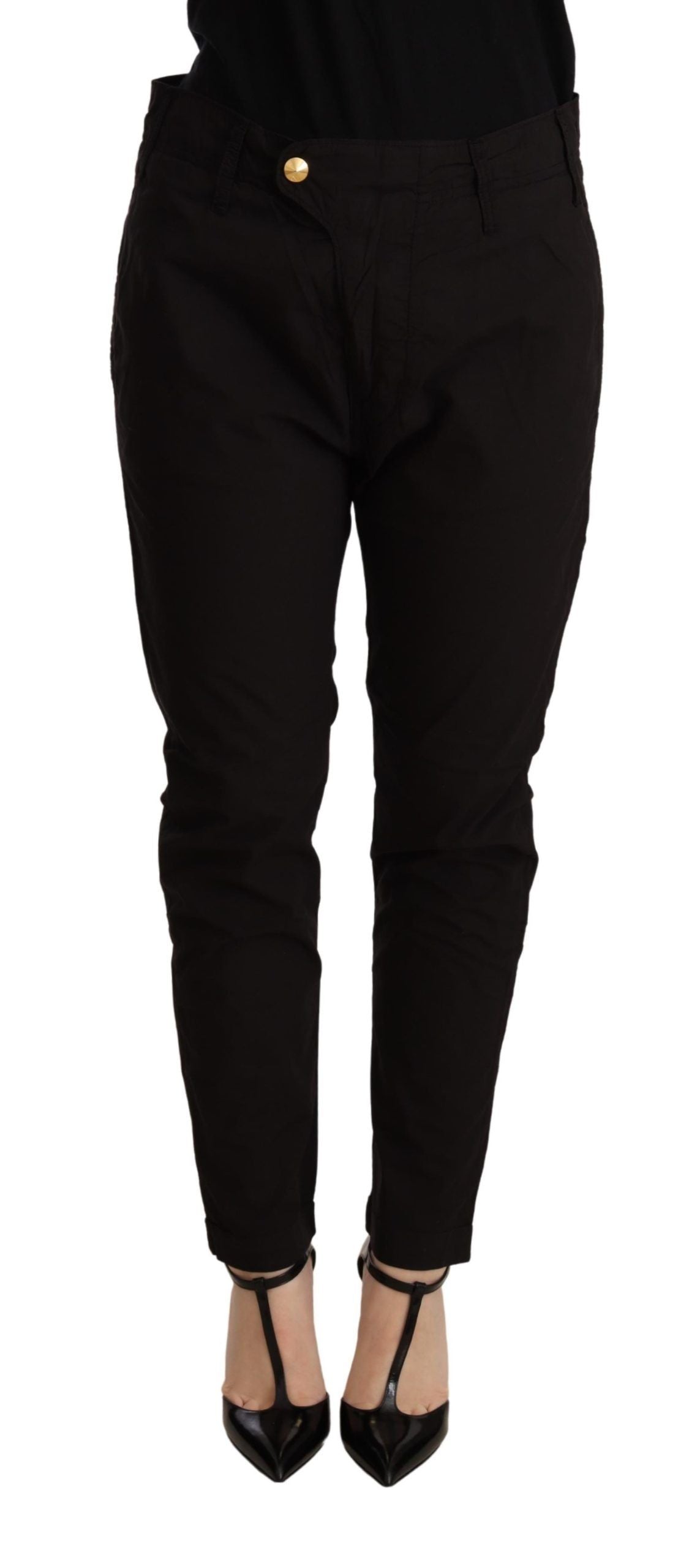 CYCLE Black Mid Waist BAGGY Fit Skinny Trouser by CYCLE