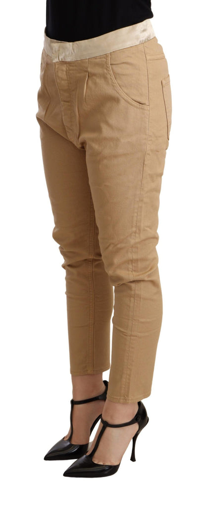 CYCLE Beige Mid Waist Slim Fit Skinny Stretch Trouser by CYCLE