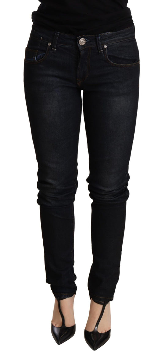Eight Blue Washed Low Waist Skinny Denim Trouser