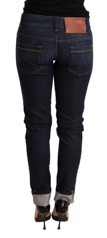 Eight Blue Washed Low Waist Skinny Denim Trouser