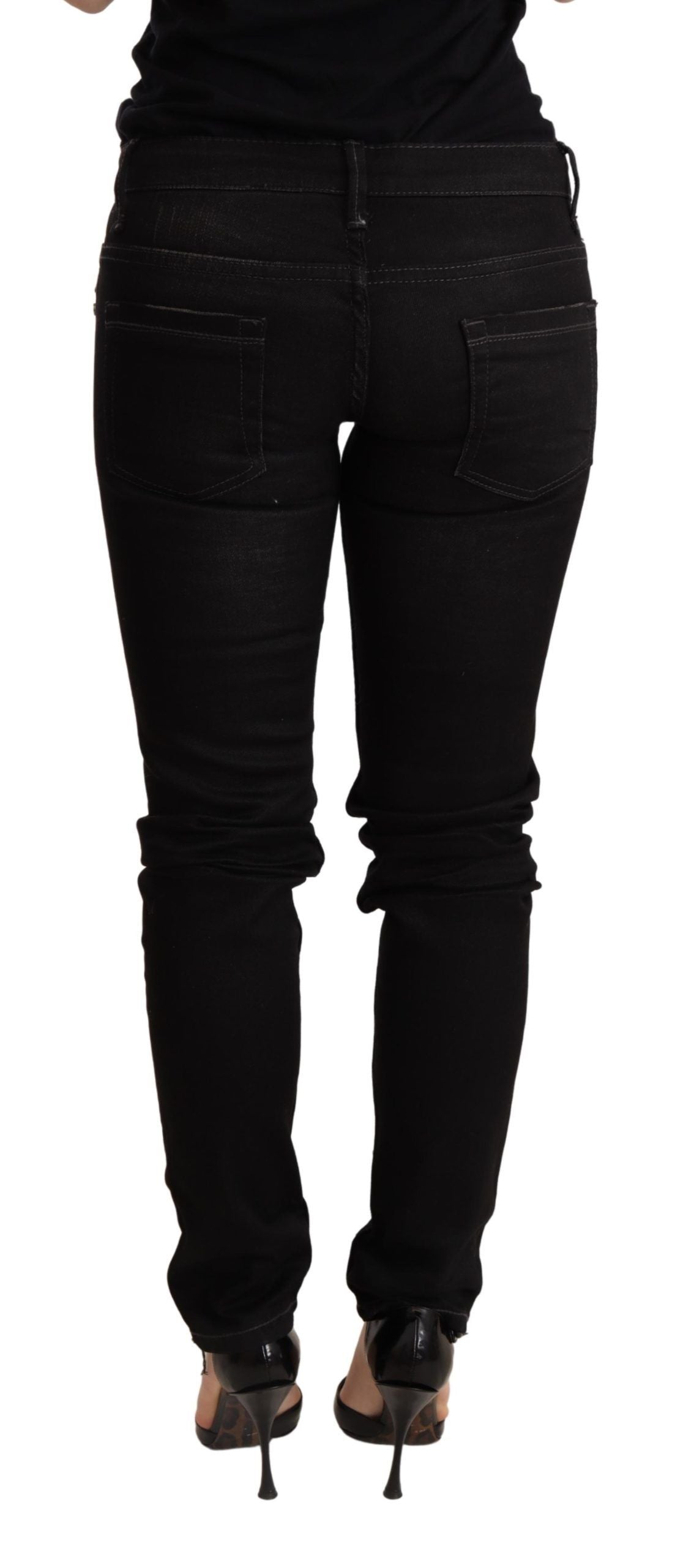 Jean skinny taille basse noir Eight Chic