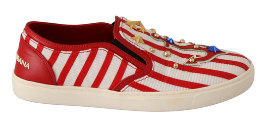 Mocassins cloutés à rayures Dolce &amp; Gabbana