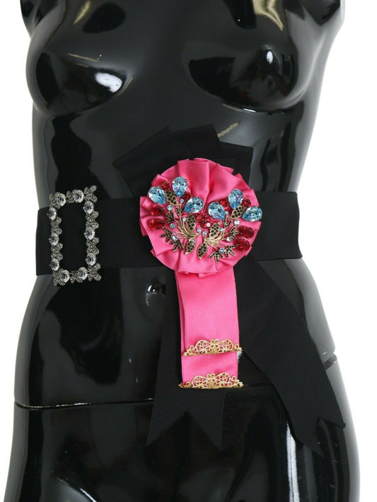 Ceinture élégante en ruban de cristal floral Dolce &amp; Gabbana