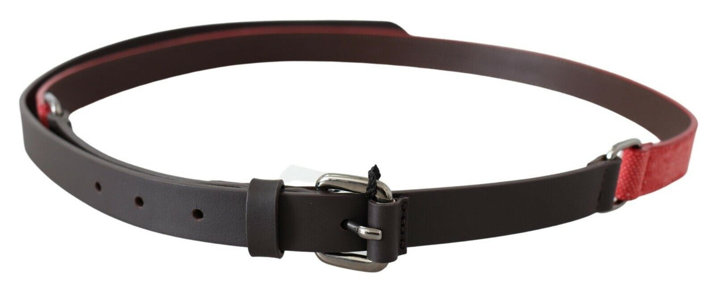 Ceinture élégante en cuir rouge et marron pour costume national