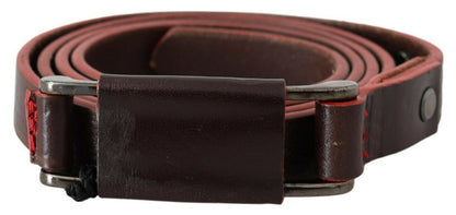Ceinture élégante en cuir marron pour costume national