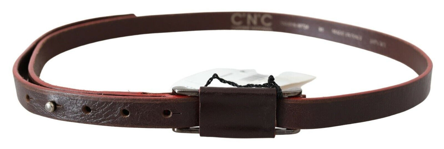 Ceinture élégante en cuir marron pour costume national
