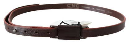 Ceinture élégante en cuir marron pour costume national