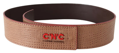 Ceinture élégante en cuir beige pour costume national