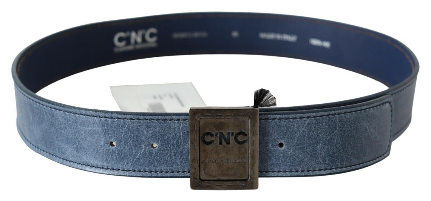 Ceinture élégante en cuir bleu pour costume national