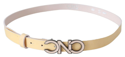 Ceinture en cuir beige avec logo Costume National Chic