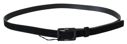 Ceinture classique en cuir noir élégant pour costume national