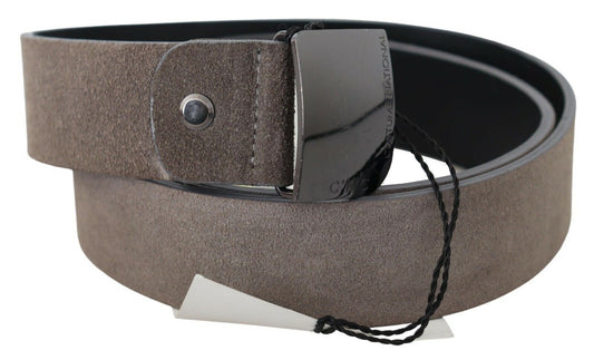 Ceinture ajustable en cuir marron classique de costume national