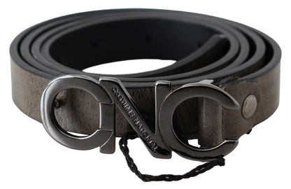 Ceinture en cuir marron foncé élégante pour costume national