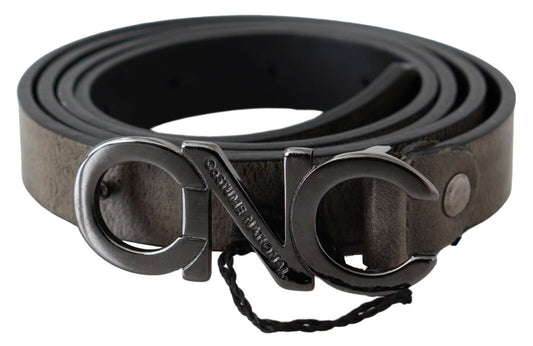 Ceinture en cuir marron foncé élégante pour costume national