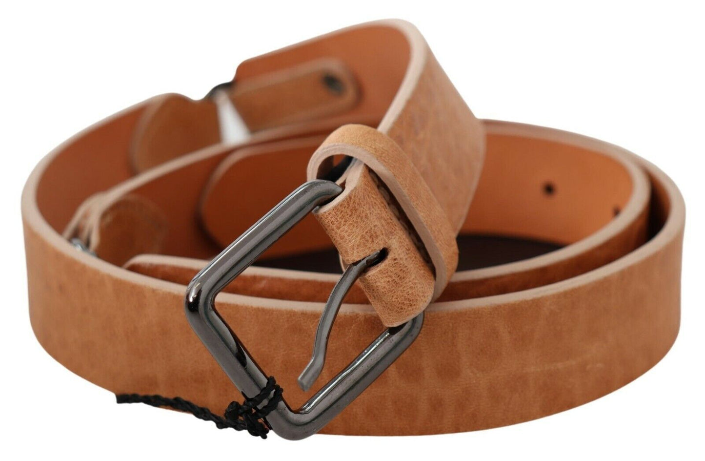 Ceinture en cuir marron clair style national chic
