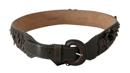 Ceinture tendance en cuir marron à franges Ermanno Scervino