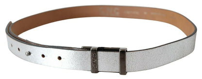 Ceinture élégante en cuir argenté pour costume national