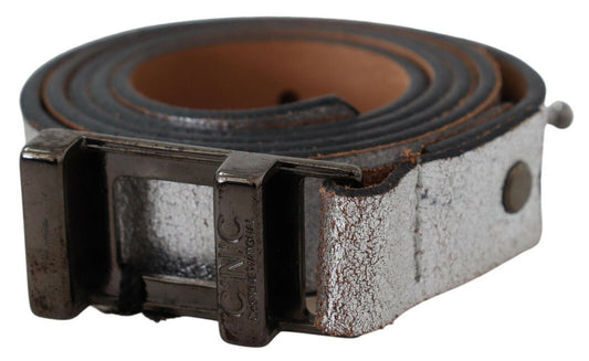 Ceinture élégante en cuir argenté pour costume national