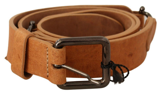 Ceinture élégante marron clair avec boucle noire pour costume national