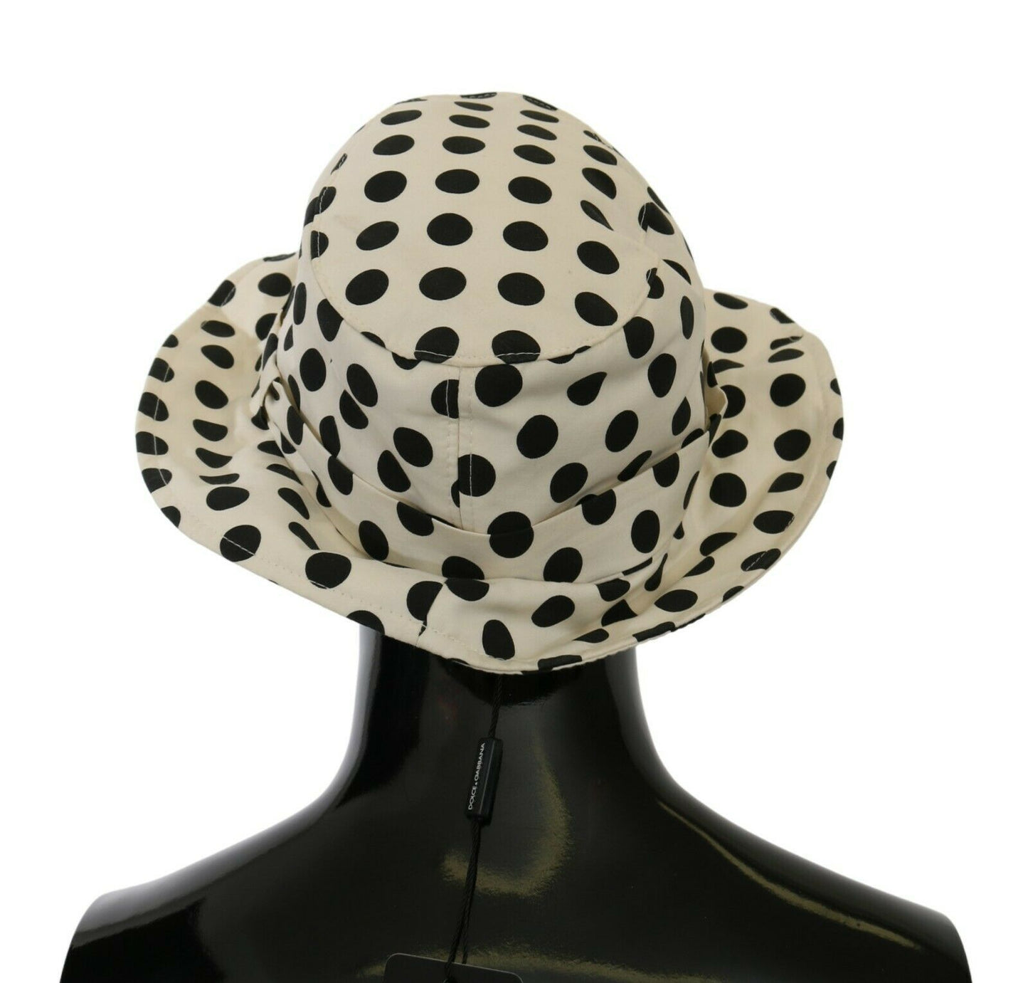 Dolce &amp; Gabbana White 100% Cotton Polka Dot Design Trilby Hat