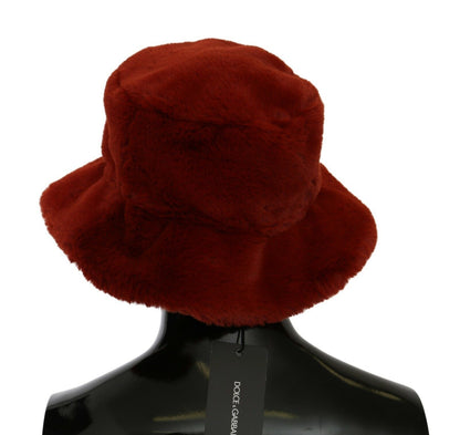 Casquette bob rouge élégante Dolce &amp; Gabbana avec détails logo