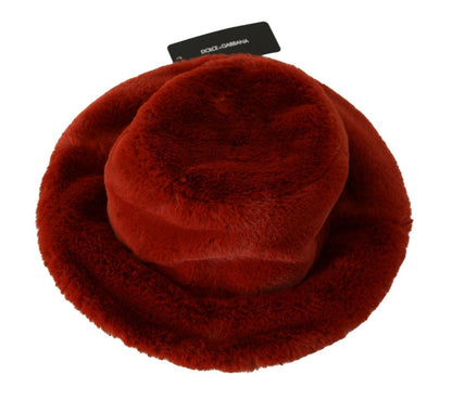 Casquette bob rouge élégante Dolce &amp; Gabbana avec détails logo