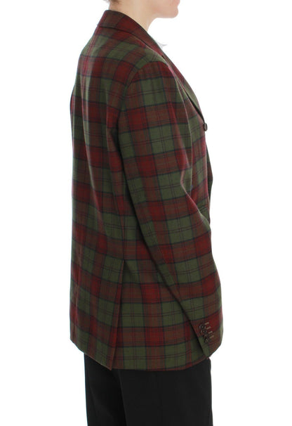 BENCIVENGA Élégant blazer croisé en laine à carreaux