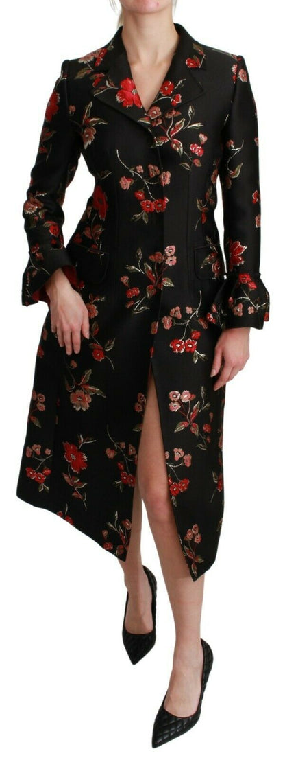Trench-coat élégant brodé de fleurs Dolce &amp; Gabbana