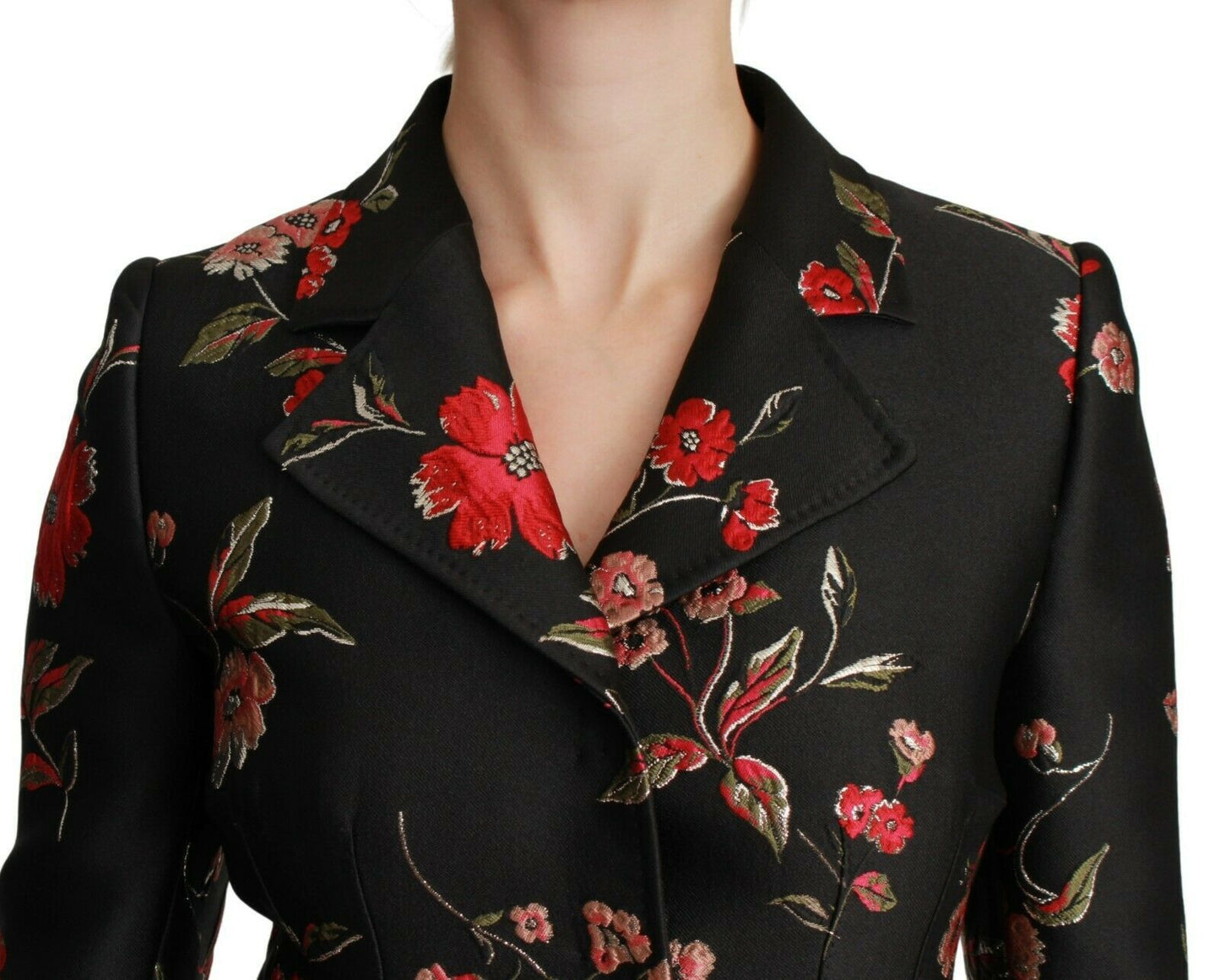 Trench-coat élégant brodé de fleurs Dolce &amp; Gabbana
