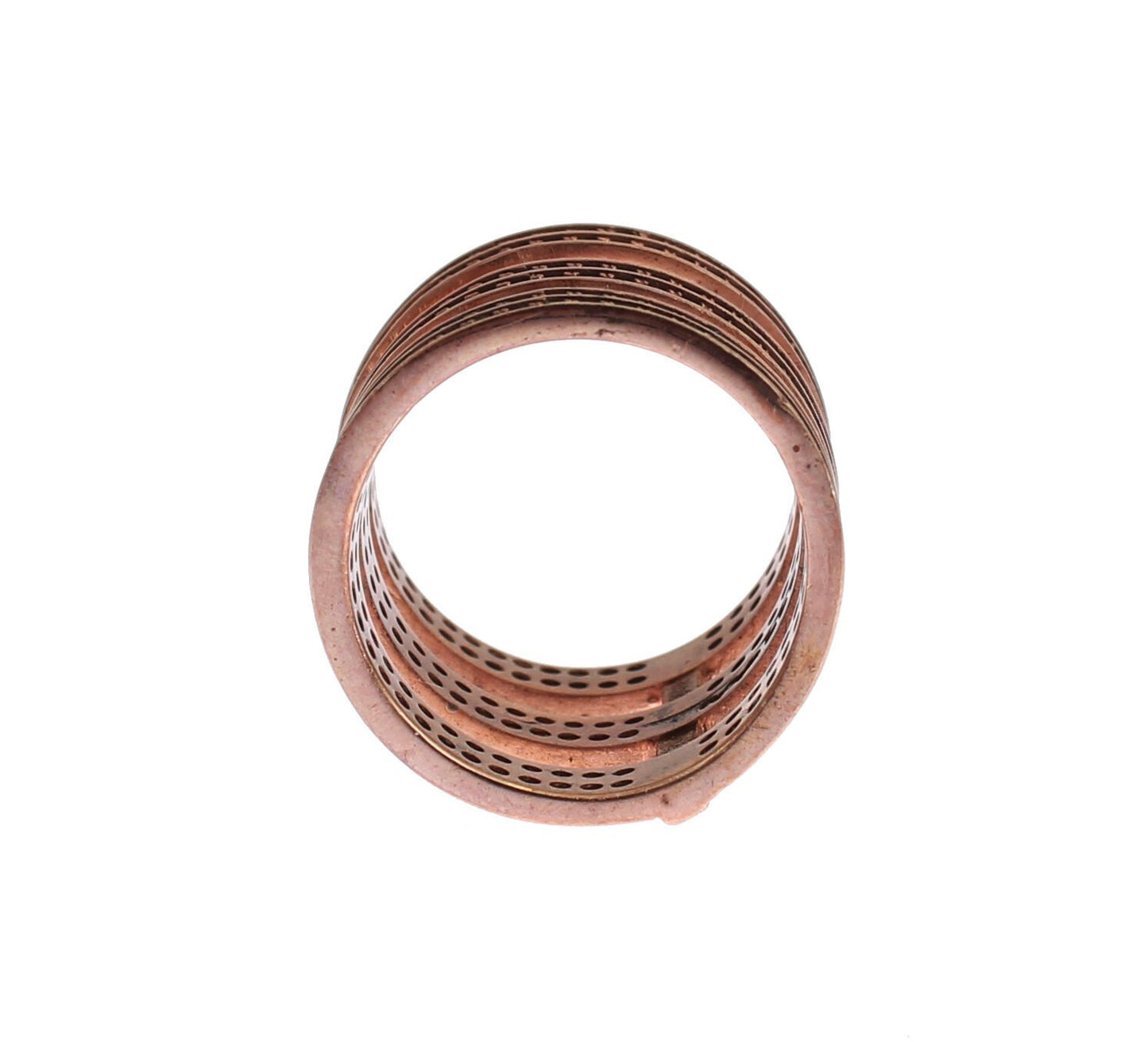 Bague Nialaya éblouissante plaquée or rose avec cristaux CZ
