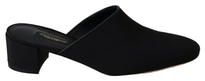 Sandales à enfiler Dolce &amp; Gabbana Chic en gros-grain noir