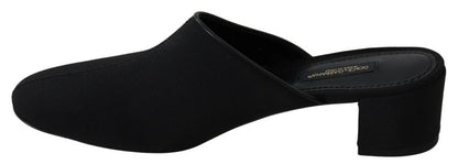 Sandales à enfiler Dolce &amp; Gabbana Chic en gros-grain noir